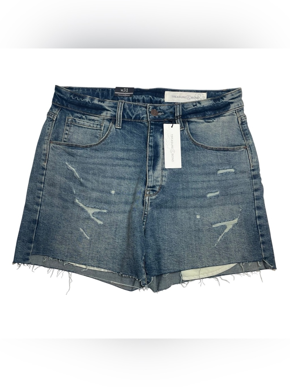 Treasure & Bond Foster Boyfriend High Rise Short Gravel Medium Vintage Size 31